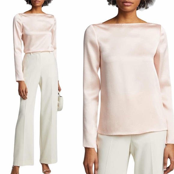 Jason Wu Blush crepe back satin long sleeve SZ M - Picture 3 of 11